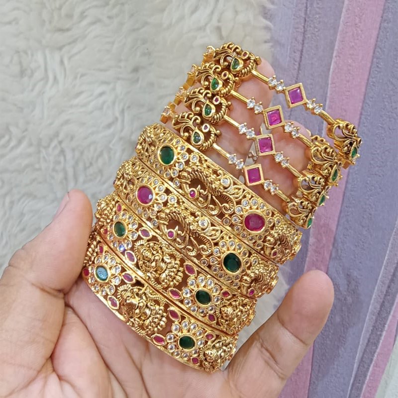 LAXMI AND PEACOCK COMBO BANGLE SET