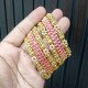 PINK STONE BANGLES WITH LAXMI IDOL