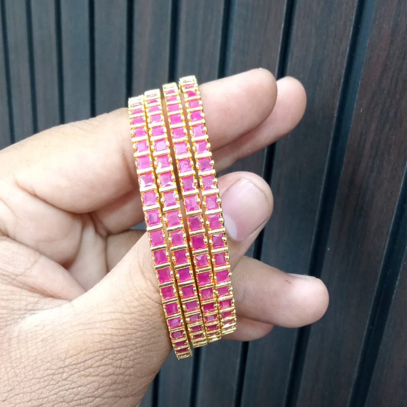 PINK STONE BANGLES