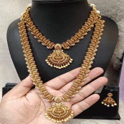ETHNIC GODDESS PEACOCK NECKLACE AND EARRINGS SET