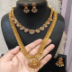 GODDESS COIN LAKSHIMI HARAM WITH SORT FLORAL NECKLACE
