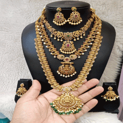 ORNATE GREEN DROPS WEDDING JEWELRY