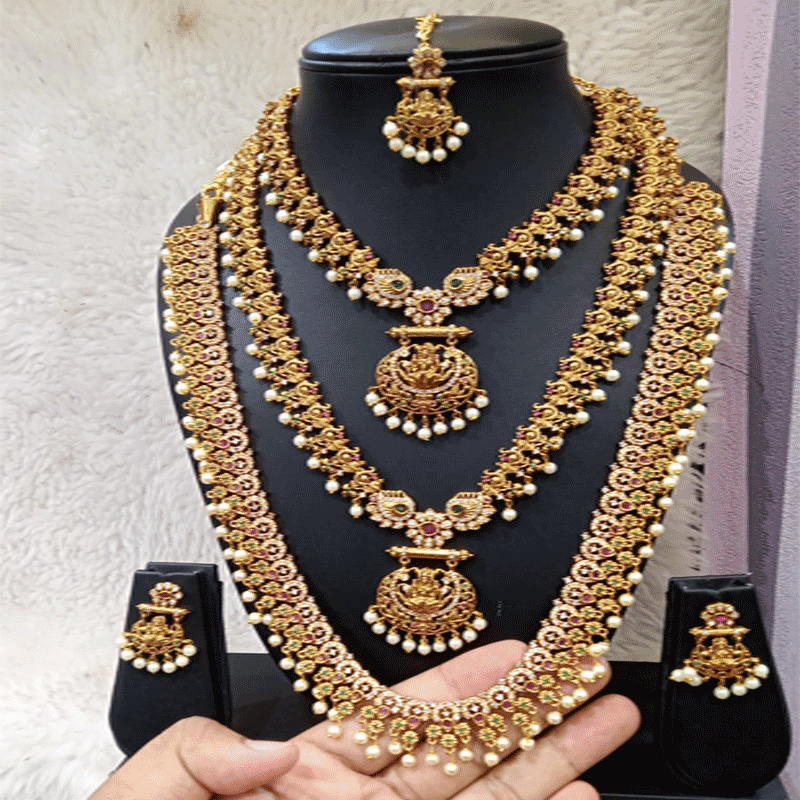 ETHNIC NECKLACE COLLECTION WITH PEARL DROPS