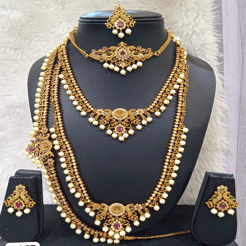 FLORAL DESIGN COMBO WITH HIPBELT AND SMALL CHOKER