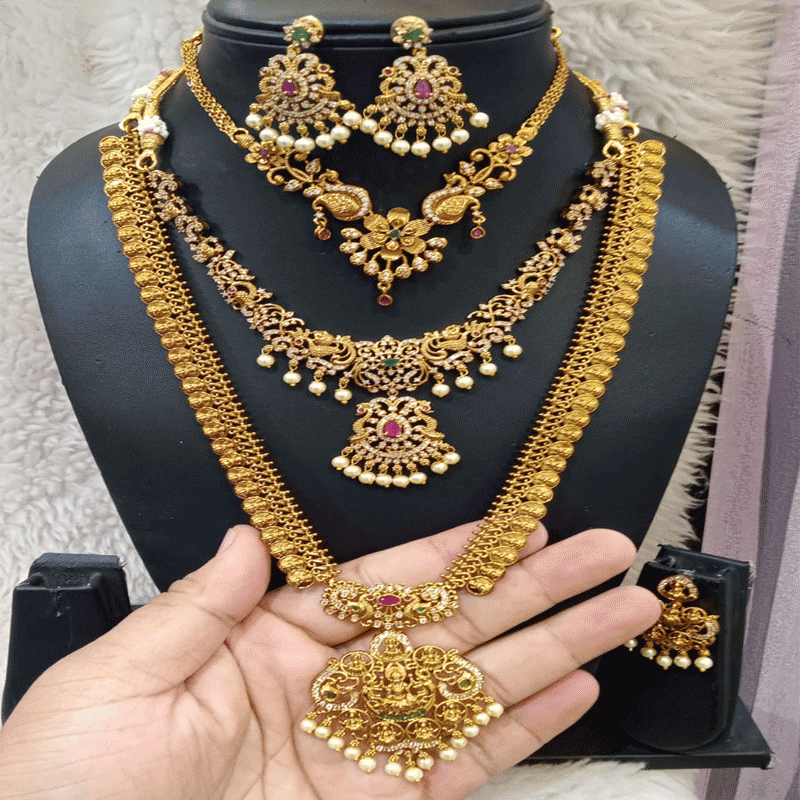 ASTALAKSHIMI 3 PIECE COMBO SET WITH 2 MINI NECKLACES