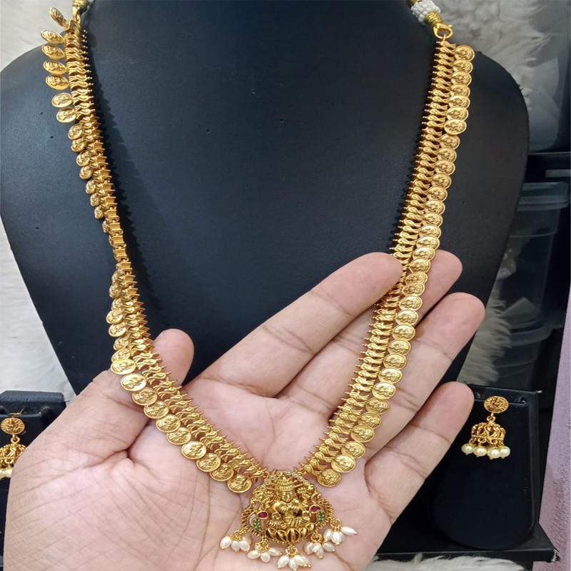 TRADITIONAL GOLD KASU MALA WITH LAKSHMI PENDANT
