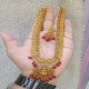 GODDESS LAKSHMI ETHNIC MAT NECKLACE WITH RED BEADS