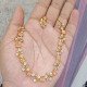 PEACH -COLOR LEAF AND JEWEL EMBELLISHED NECKLACE SET