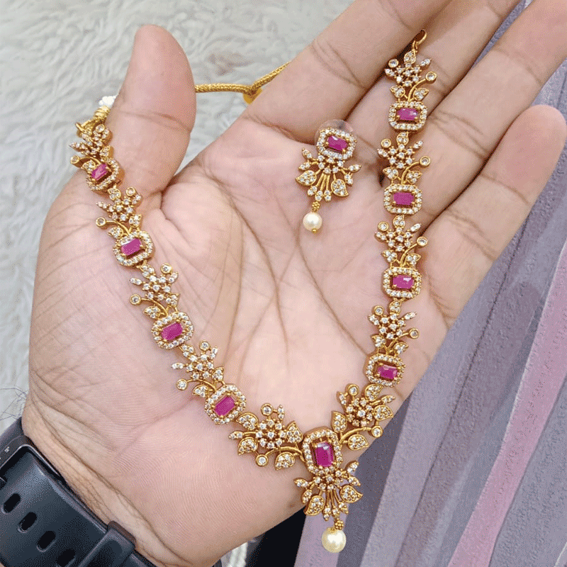 RUBY STONE TRADITIONAL INDIAN NECKLACE SET