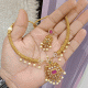 PINK EMERALD STONE KANTE MODEL NECKLACE SET