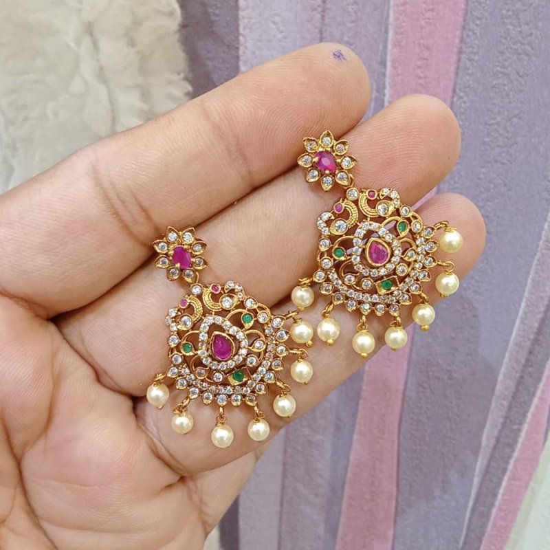 CHANDBALI PEACOCK EARING WITH MULTI STONES